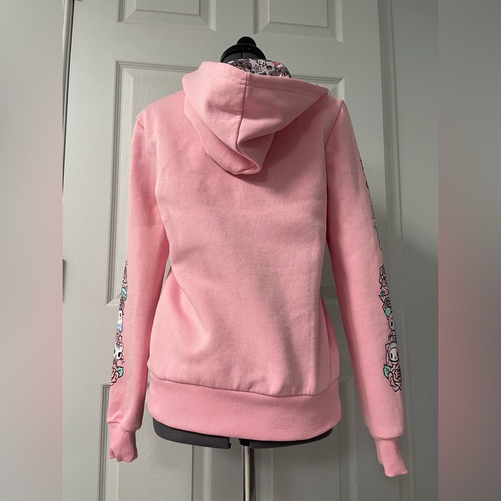 Tokidoki Pink Hoodie Sweatshirt Floral Quartz Small Donutella Unicorno Used - Picture 5 of 16